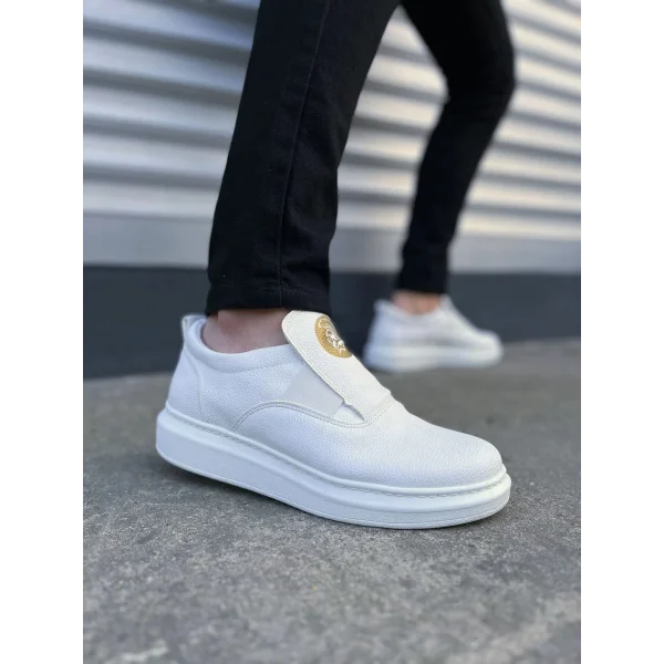JY161 Hippo Bağcıksız Cilt Erkek Günlük Sneaker Ayakkabı CBT - Beyaz