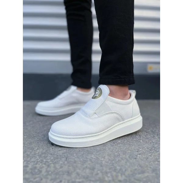 JY161 Hippo Bağcıksız Cilt Erkek Günlük Sneaker Ayakkabı CBT - Beyaz