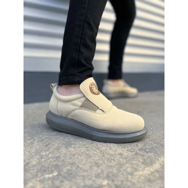 JY161 Hippo Bağcıksız Süet Erkek Günlük Sneaker Ayakkabı SGT - Bej