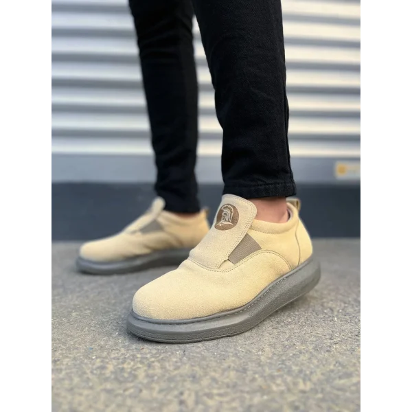 JY161 Hippo Bağcıksız Süet Erkek Günlük Sneaker Ayakkabı SGT - Bej