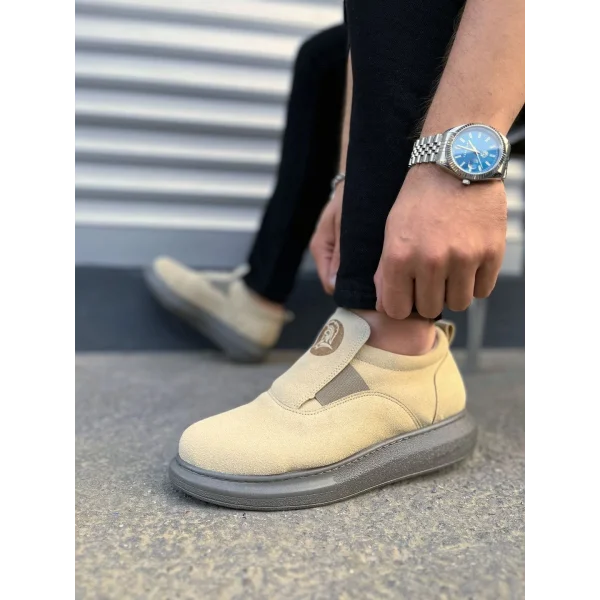 JY161 Hippo Bağcıksız Süet Erkek Günlük Sneaker Ayakkabı SGT - Bej