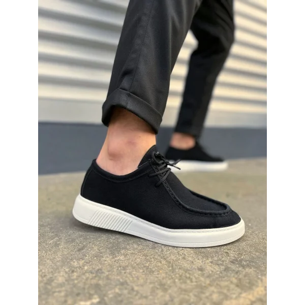 JY170 Tornado Bağcıklı Süet Erkek Günlük Spor Klasik Ayakkabı SBT - Siyah