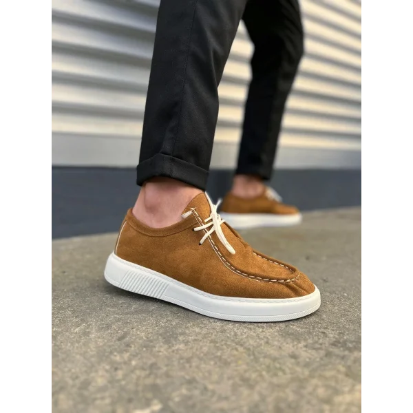 JY170 Tornado Bağcıklı Süet Erkek Günlük Spor Klasik Ayakkabı SBT - Taba