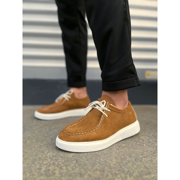 JY170 Tornado Bağcıklı Süet Erkek Günlük Spor Klasik Ayakkabı SBT - Taba