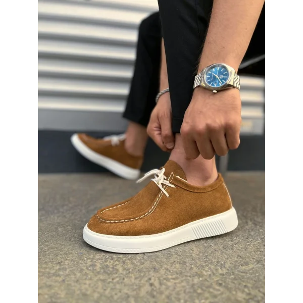 JY170 Tornado Bağcıklı Süet Erkek Günlük Spor Klasik Ayakkabı SBT - Taba