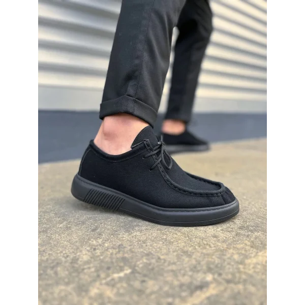 JY170 Tornado Bağcıklı Süet Erkek Günlük Spor Klasik Ayakkabı SST - Siyah