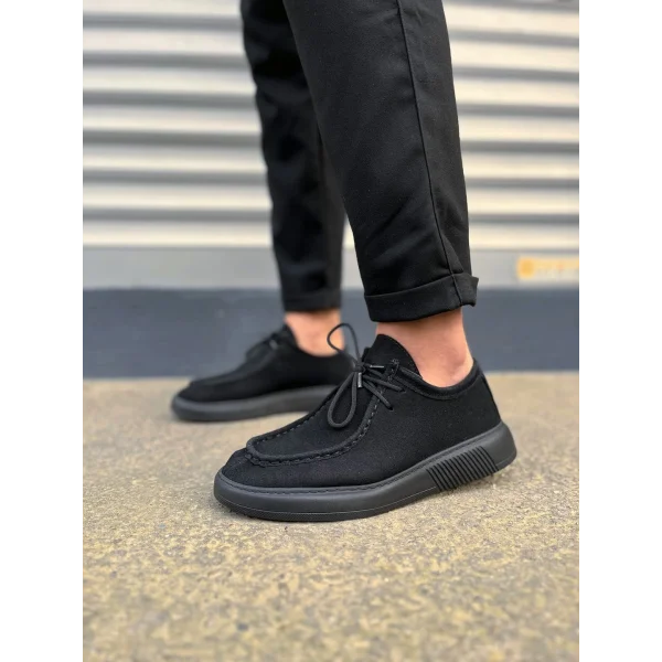 JY170 Tornado Bağcıklı Süet Erkek Günlük Spor Klasik Ayakkabı SST - Siyah