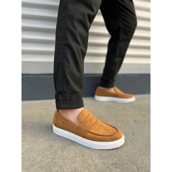 JY180 Estilo X Bağcıksız Süet Erkek Günlük Spor Klasik Ayakkabı SBT - Taba