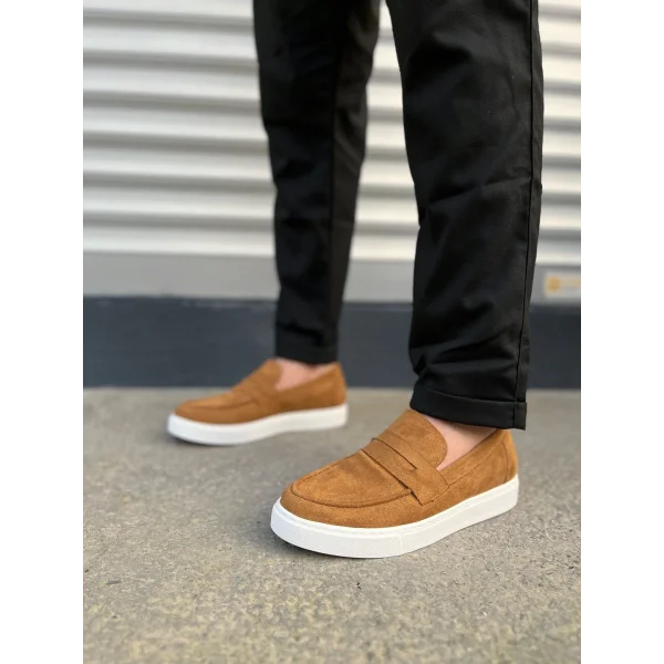 JY180 Estilo X Bağcıksız Süet Erkek Günlük Spor Klasik Ayakkabı SBT - Taba