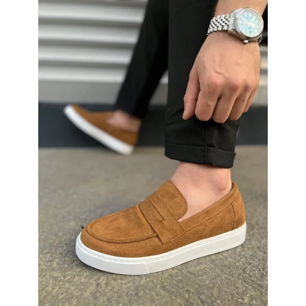 JY180 Estilo X Bağcıksız Süet Erkek Günlük Spor Klasik Ayakkabı SBT - Taba