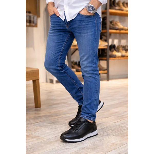 JY2402 Berts Bağcıklı Hakiki Deri  Erkek Günlük Klasik Ayakkabı DBT - Siyah