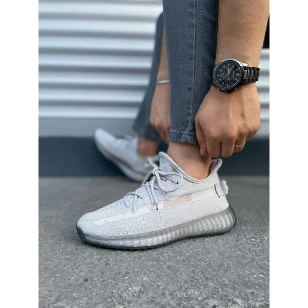 JY305 Pulse Bağcıklı Triko Kumaş Erkek Günlük Spor Ayakkabı TGT - Gri