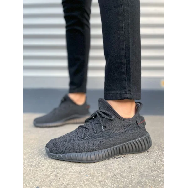 JY305 Pulse Bağcıklı Triko Kumaş Erkek Günlük Spor Ayakkabı TST - Siyah