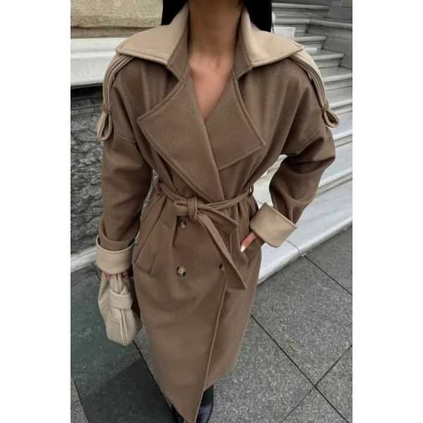 KABAN YAKA VE ANŞET BEJ RENGİ  Vizon