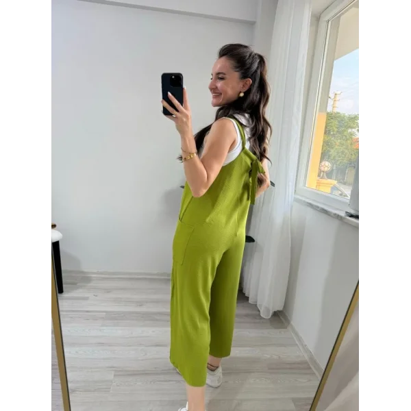 Kadın Aerobin Kumaş Cepli Tulum