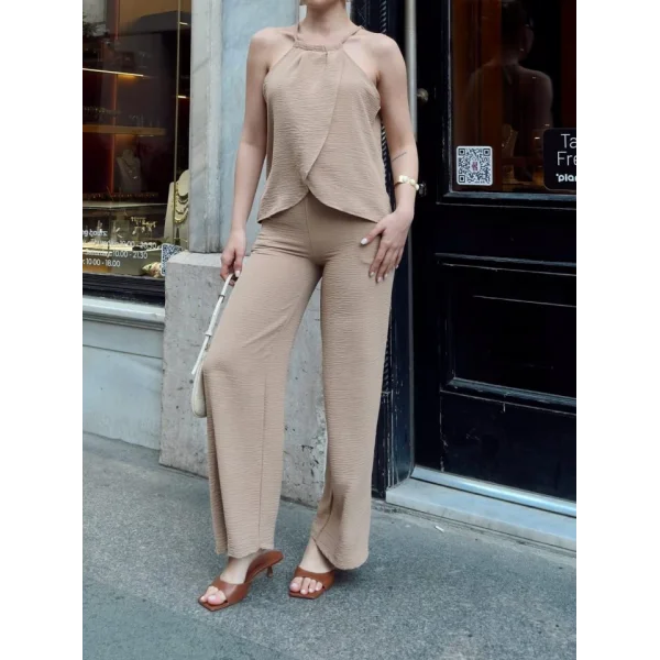 Kadın Aerobin Kumaş Kruvaze Takım