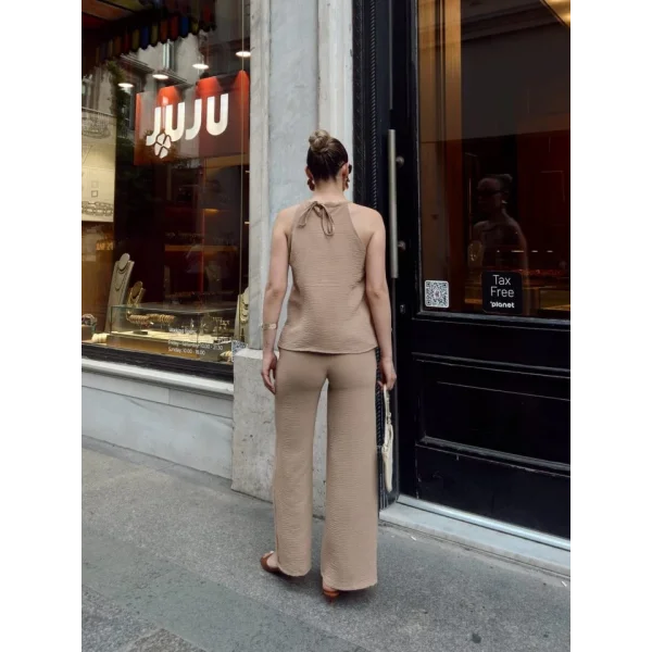 Kadın Aerobin Kumaş Kruvaze Takım