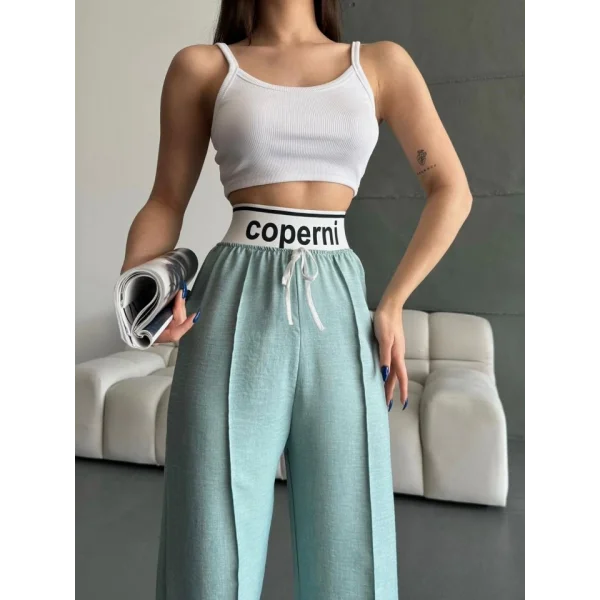 Kadın Aerobin Kumsş Yüksek Bel Bol Kesim Gipeli Pantolon