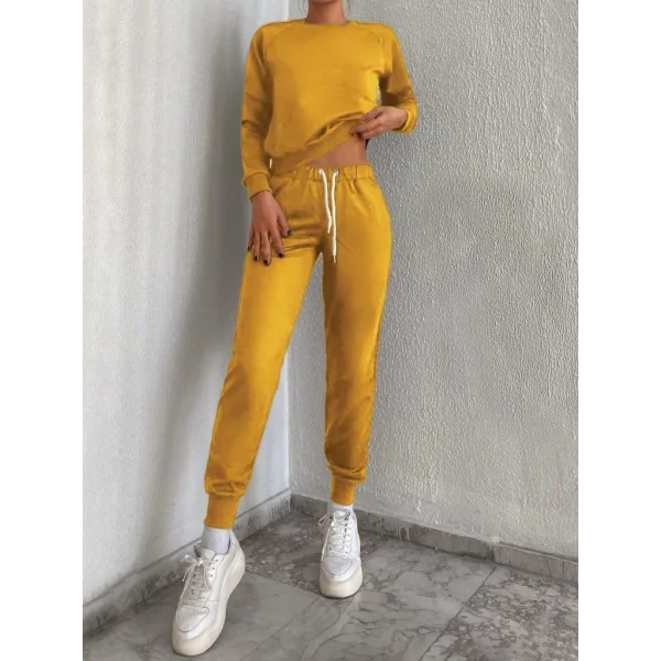 Kadın arı Bisiklet Yaka Iki Iplik üstü Krop Ikili Takım