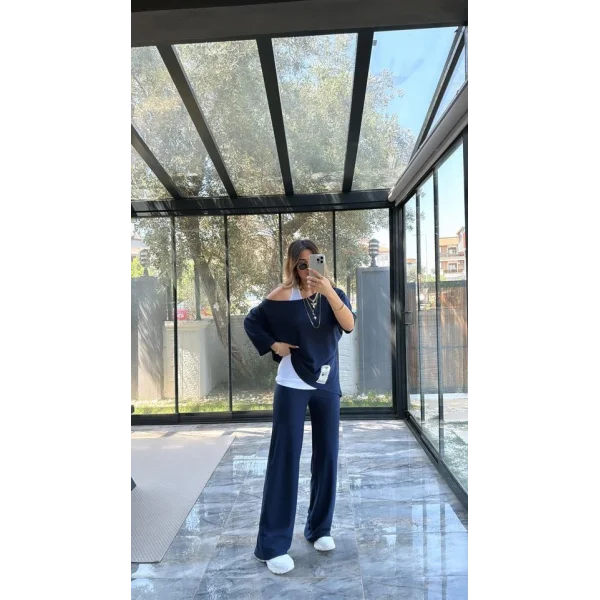 Kadın Asimetrik Kesim Arma Detay Atlet Dahil üçlü Takım