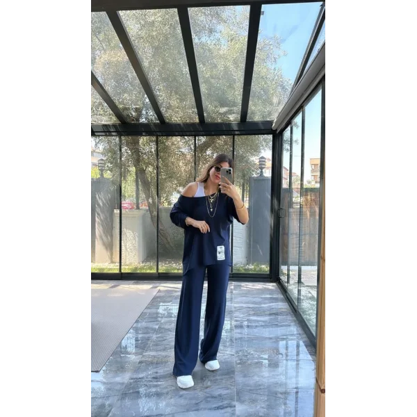 Kadın Asimetrik Kesim Arma Detay Atlet Dahil üçlü Takım