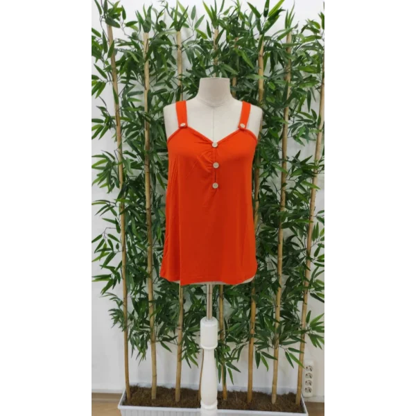 Kadın Askı Ve Yaka Düğme Detay Viskon Bluz