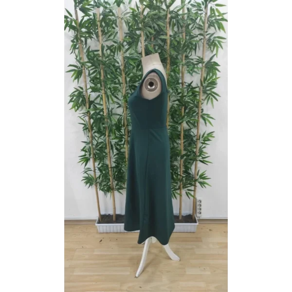 Kadın Askılı Kare Yakalı Midi Ithal Krep Elbise