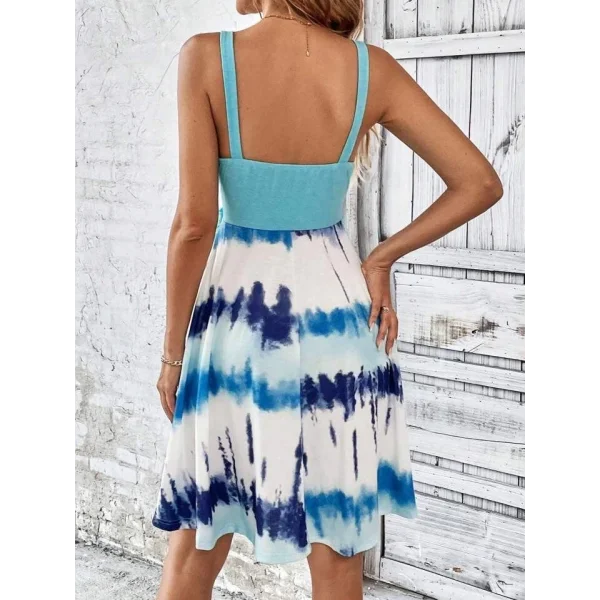 Kadın Askılı önü Düğme Detaylı Baskılı Kiloş Etek Süprem Elbise