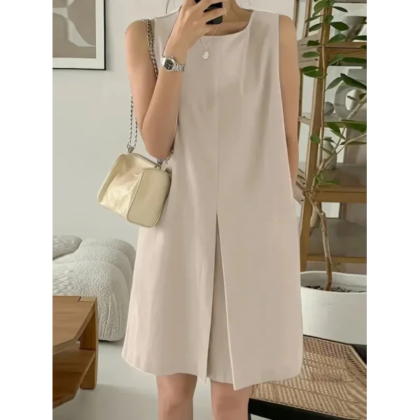 Kadın Askılı Sıfır Kol A Kesim Detaylı Ithal Krep Elbise