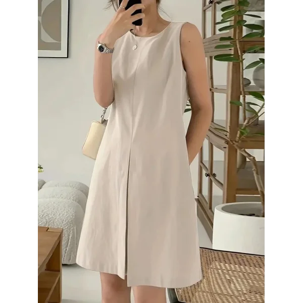 Kadın Askılı Sıfır Kol A Kesim Detaylı Ithal Krep Elbise