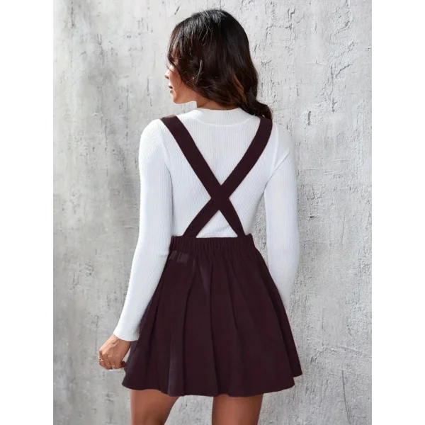 Kadın Askılı Sırttan çapraz Detaylı Kısa Kiloş Kadife Mini Elbise