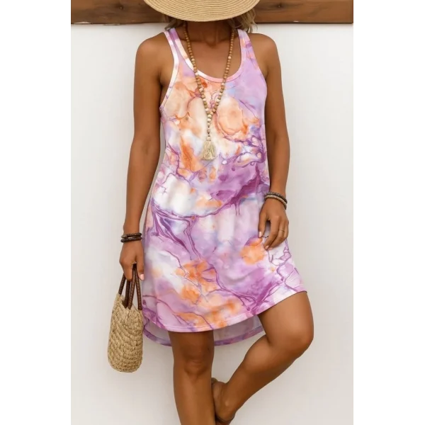 Kadın Askılı Sporcu Yaka Baskılı Süprem Elbise