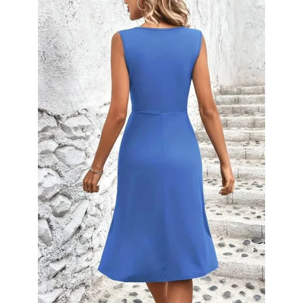 Kadın Askılı V Yakalı önde çapraz Detaylı Janjan Krep Elbise