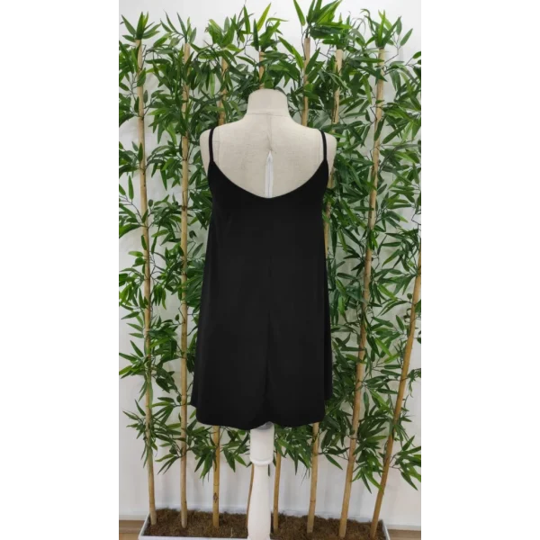 Kadın Askılı Yaka Dantel Detay Sandy Gecelik Elbise