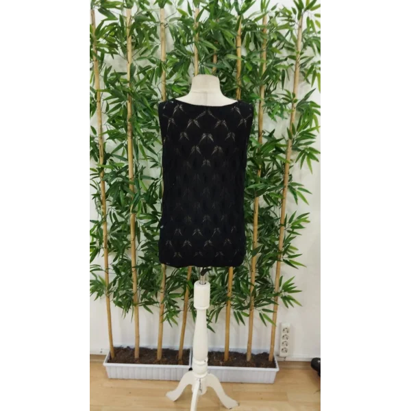 Kadın Askılı Yakalı Desenli Triko Bluz