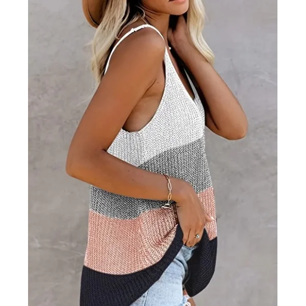 Kadın Askılı Yuvarlak Yaka Salaş Triko Bluz