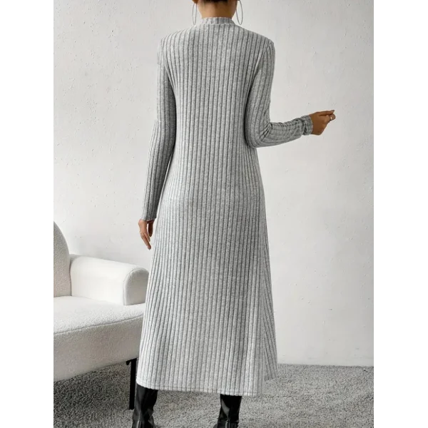 Kadın Askılı Yuvarlak Yakalı Elbise Ve Yarı Balıkçı Yakalı şardonlu Kaşkorse Ikili Takım