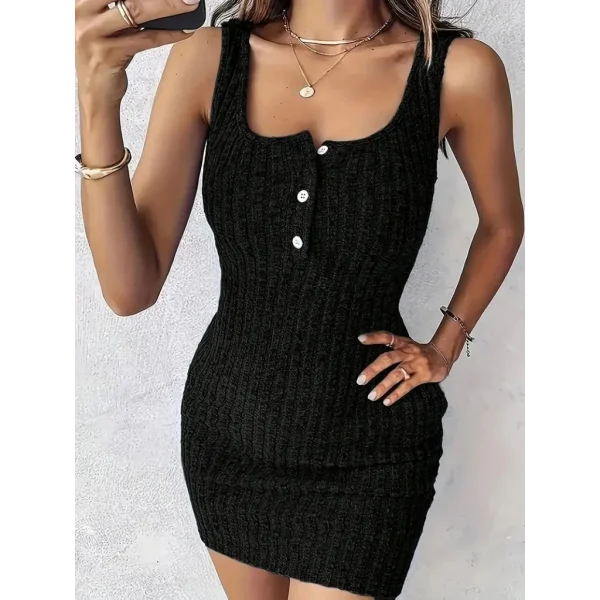 Kadın Askılı Yuvarlak Yakalı önü Düğmeli şardonlu Kaşkorse Mini Elbise Ve Kısa Ceket