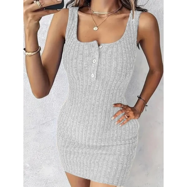 Kadın Askılı Yuvarlak Yakalı önü Düğmeli şardonlu Kaşkorse Mini Elbise Ve Kısa Ceket