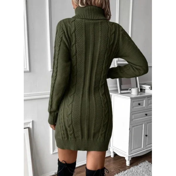 Kadın Balıkçı Yaka Mini Triko Elbise