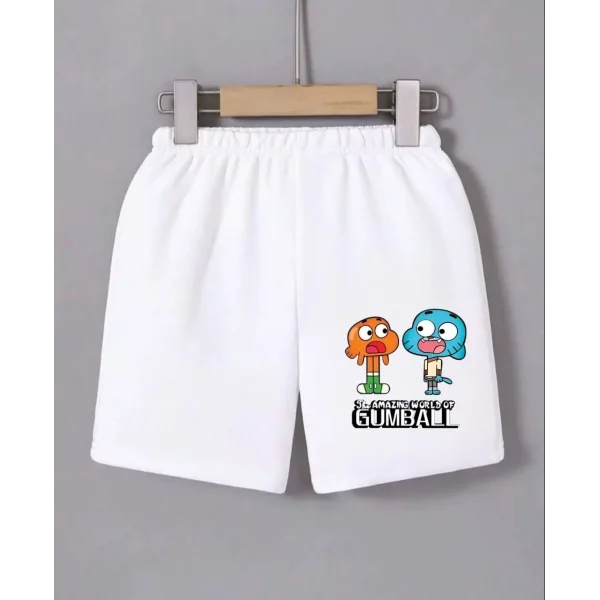 Kadın Beli Lastikli Baskılı Mini Şort - Beyaz