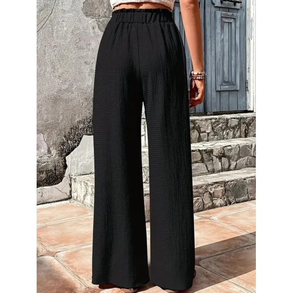 Kadın Beli Lastikli Bol Paça Bürümcük Pantolon