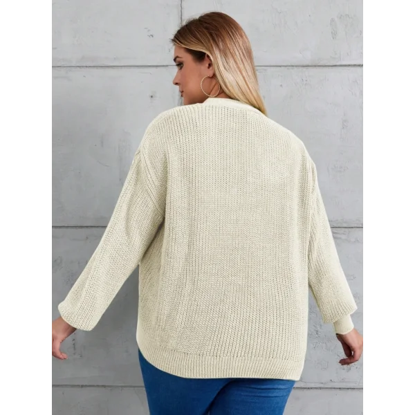 Kadın Beş Düğme Detay Büyük Beden Triko Hırka