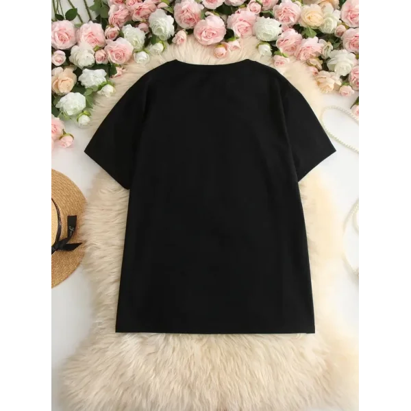 Kadın Beyaz Ive Got Your Back Grafik Tişört - Eğlenceli Çubuk Tasarımlı Oversize Günlük Kısa Kollu Tişört, Polyester Örgü, Yuvarlak Yaka, İlkbahar ve Yaz için Mükemmel, Günlük Giyim Tişört | Eğlenceli Tasarım | Polyester Kumaş- Siyah