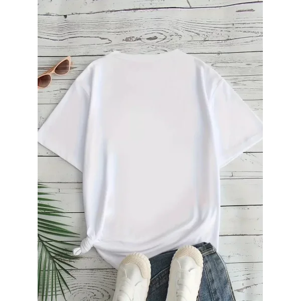 Kadın Beyaz Ive Got Your Back Grafik Tişört - Eğlenceli Çubuk Tasarımlı Oversize Günlük Kısa Kollu Tişört, Polyester Örgü, Yuvarlak Yaka, İlkbahar ve Yaz için Mükemmel, Günlük Giyim Tişört | Eğlenceli Tasarım | Polyester Kumaş - Beyaz