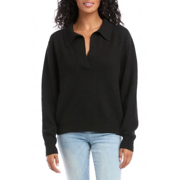 Kadın Beyaz Uzun Kollu Yakalı Triko Bluz