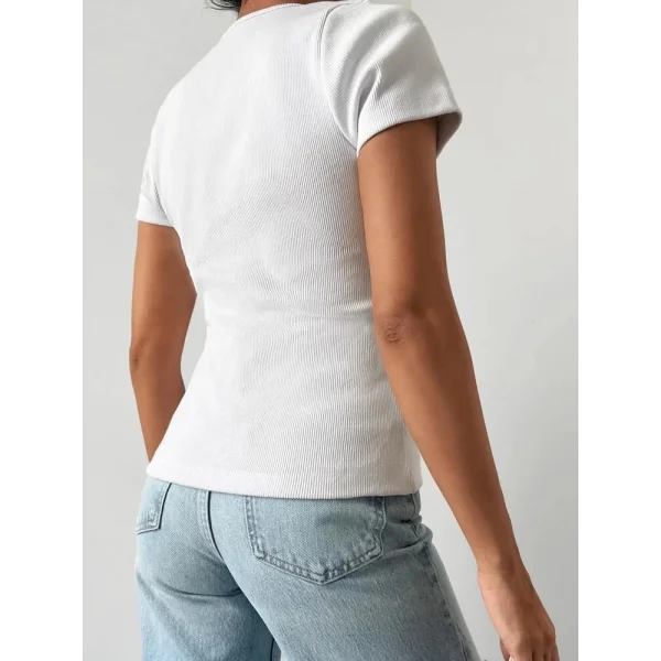 Kadın Beyaz Yaka Dantel Ve Fermuarlı Kaşkorse Bluz