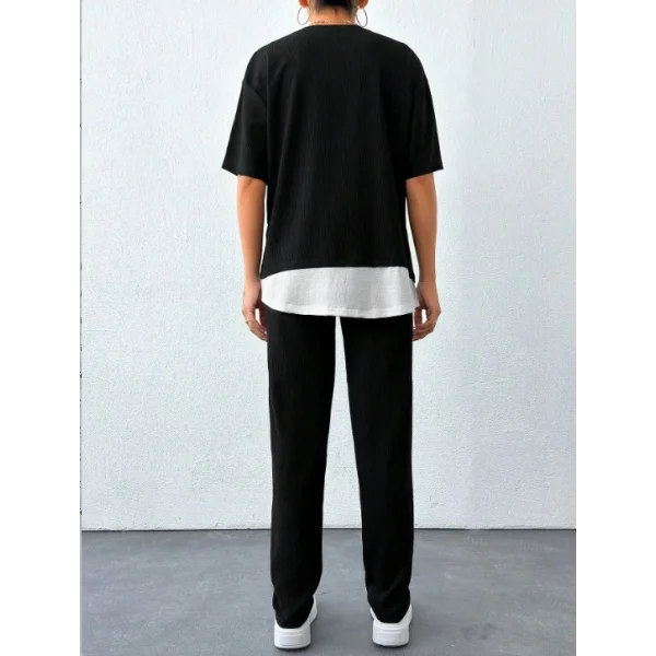 Kadın Bisiklet Yaka Atlet Detay Bürümcük Kumaş Ikili Takım