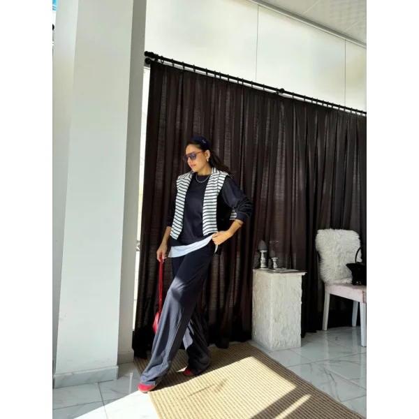 Kadın Bisiklet Yaka Atlet Detay weat Ve Ispanyol Paça alaş Detay Pantolon Ikili Takım