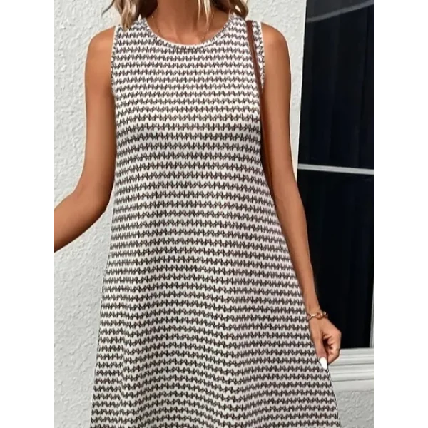 Kadın Bisiklet Yaka Desenli Sandy Midi Elbise